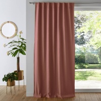 Занавеска Затемняющая из льна и вискозы Odorie 180 x 135 см каштановый LA REDOUTE INTERIEURS  фото, kupilegko.ru